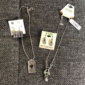 2 sets of matching earrings and necklace